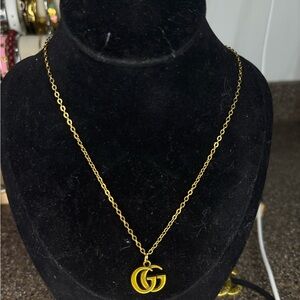 gg bronze marble golden Pendant Necklace